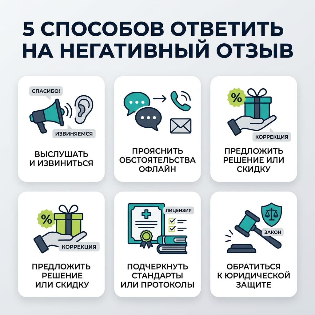 5 способов ответить на негативный отзыв: секрет защиты репутации клиники