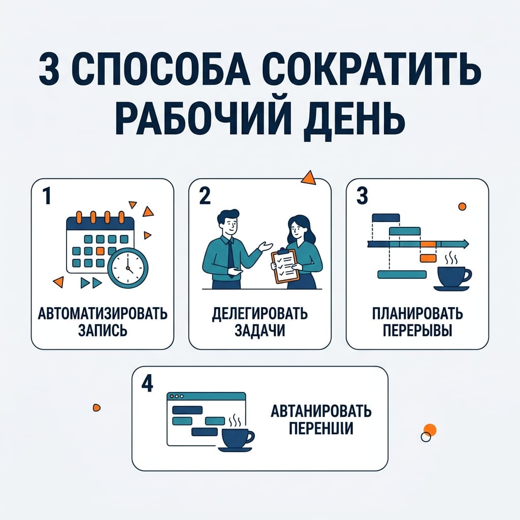Как сократить рабочий день: 3 способа успевать больше без переработок