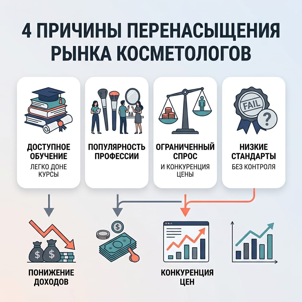 Рынок косметологов переполнен: 4 причины, почему падает ваш доход