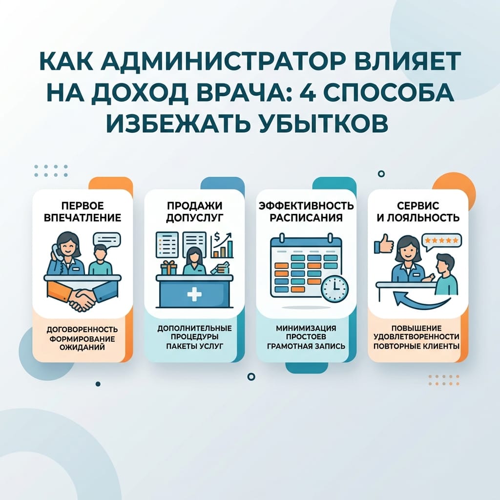 Как администратор влияет на доход врача: 4 способа избежать убытков