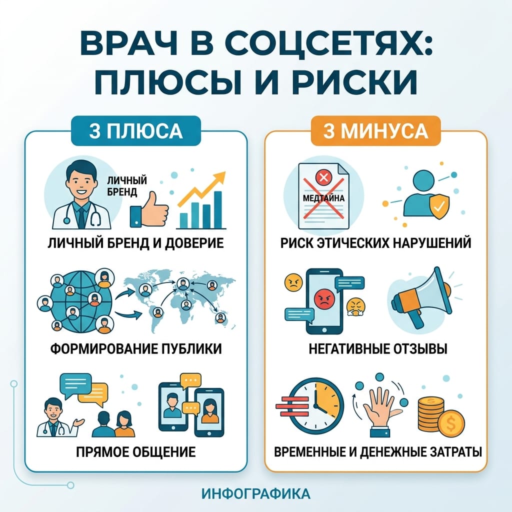 Соцсети для врача: 6 плюсов и рисков ведения блога в 2026 году