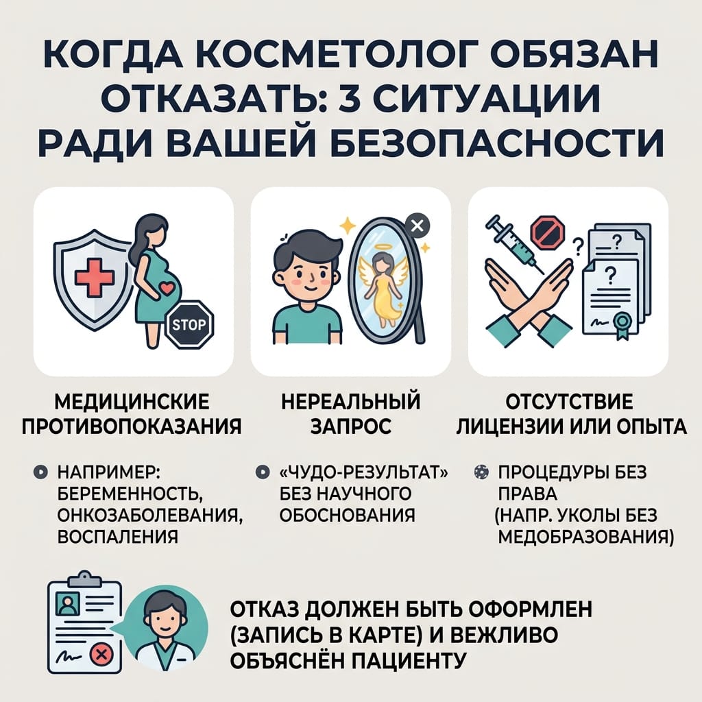 Когда косметолог обязан отказать: 3 ситуации ради вашей безопасности