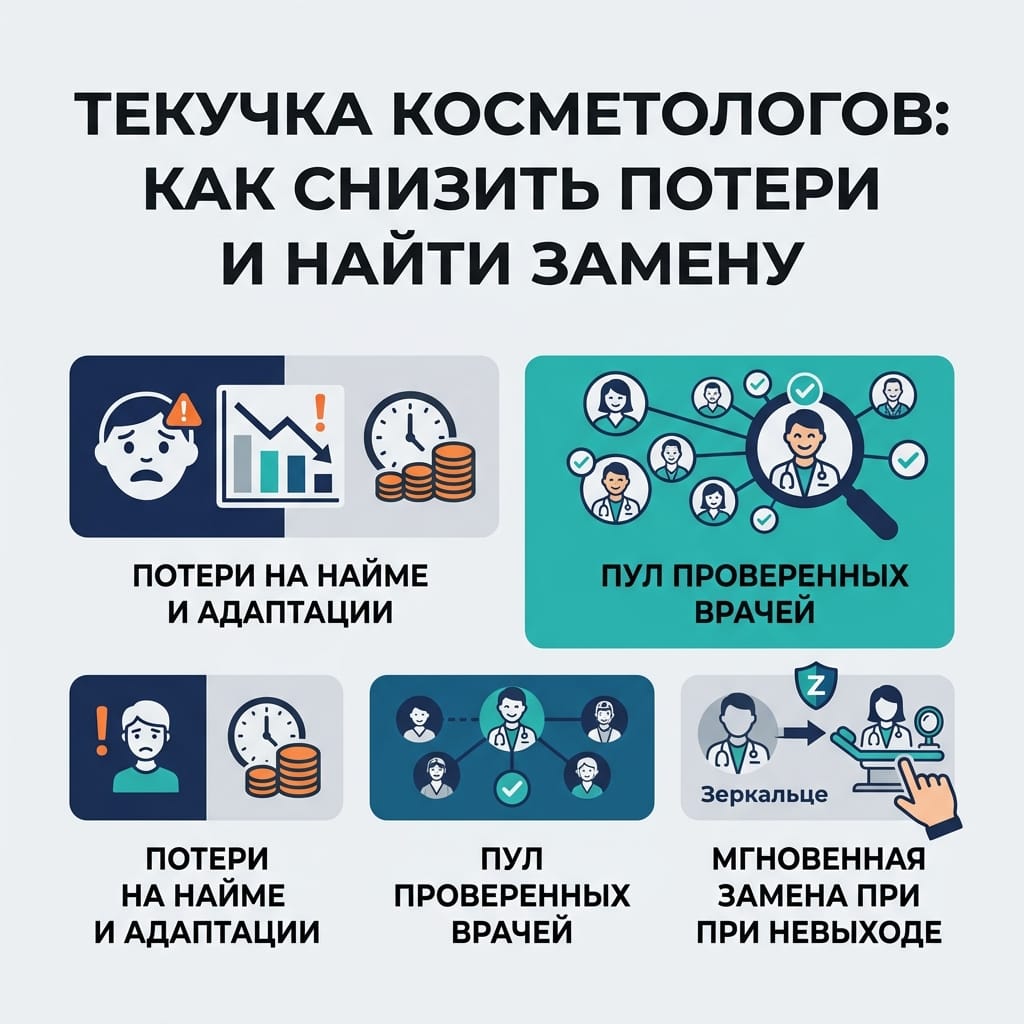 Текучка косметологов: как снизить потери и мгновенно найти замену