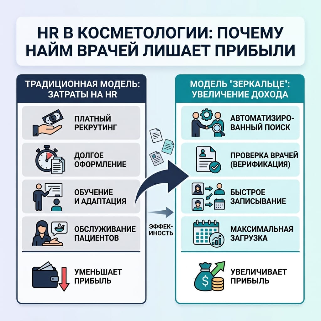 HR в косметологии: почему найм штатных врачей лишает вас прибыли
