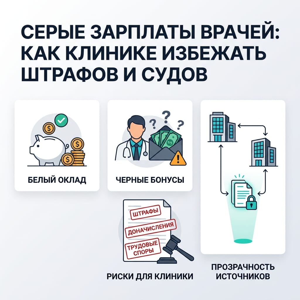 Серые зарплаты врачей: как клинике избежать штрафов и судов
