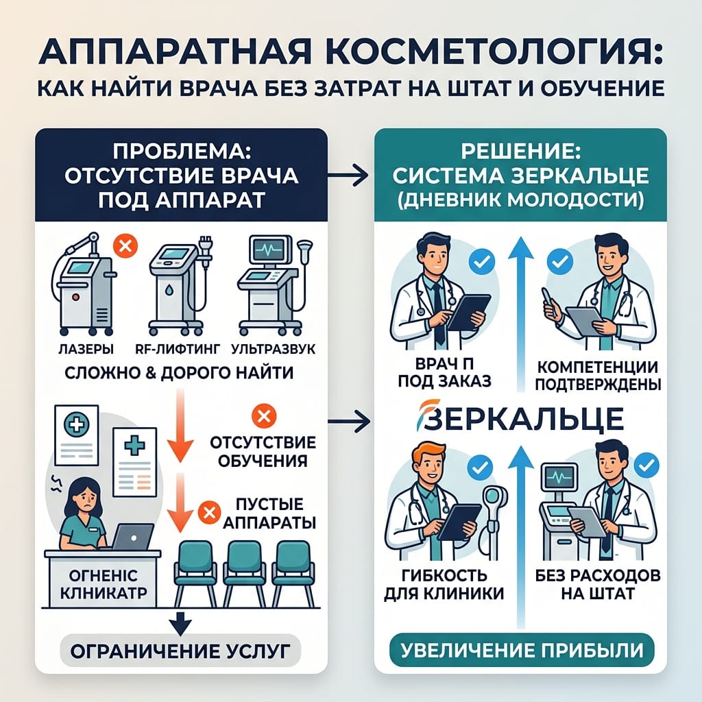 Аппаратная косметология: как найти врача без затрат на штат и обучение