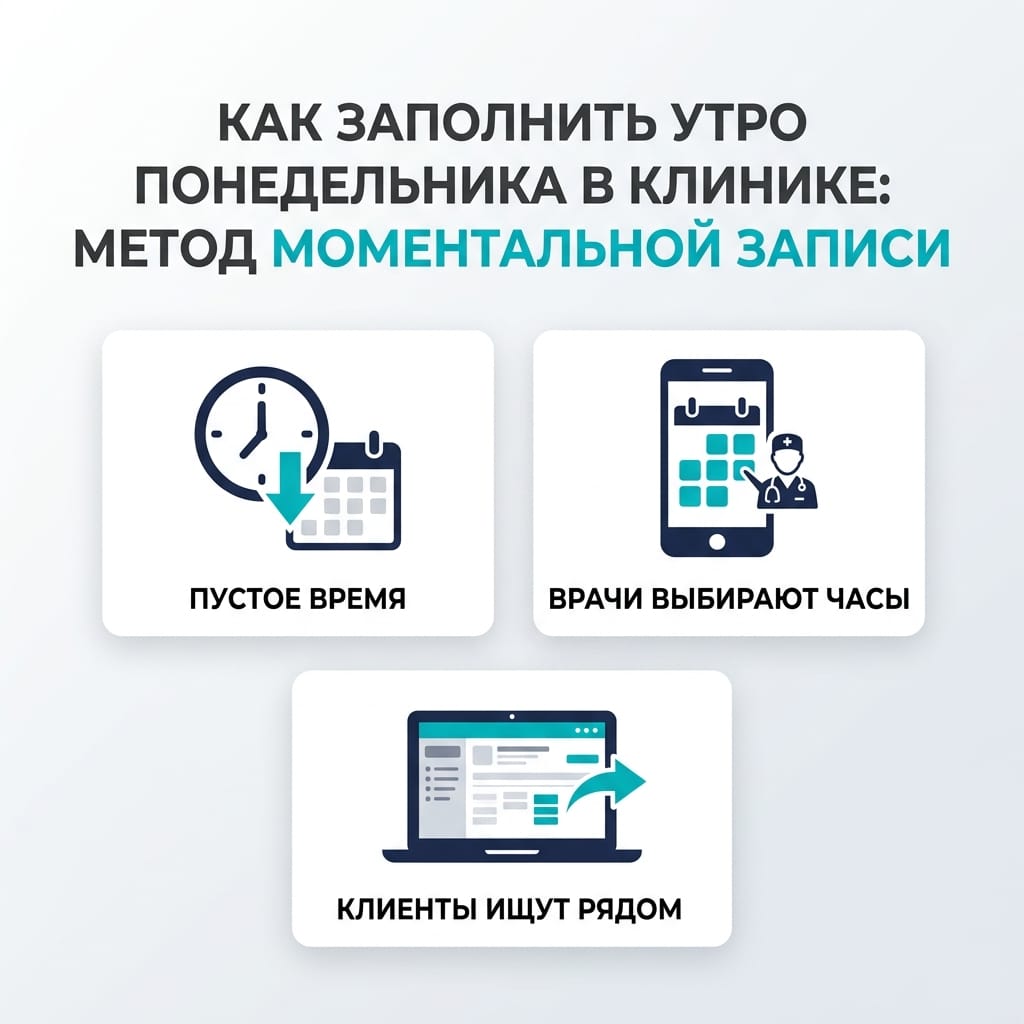 Как заполнить утро понедельника в клинике: метод моментальной записи