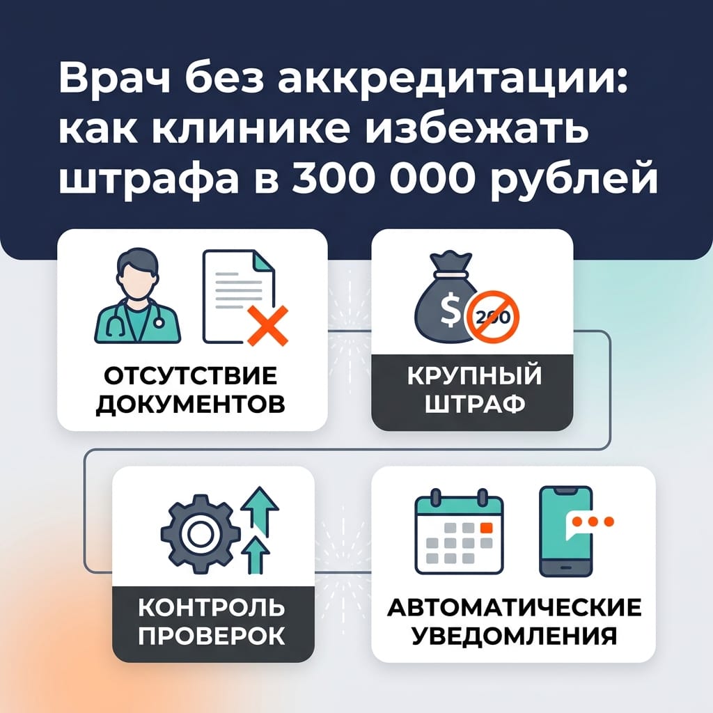 Врач без аккредитации: как клинике избежать штрафа в 300 000 рублей