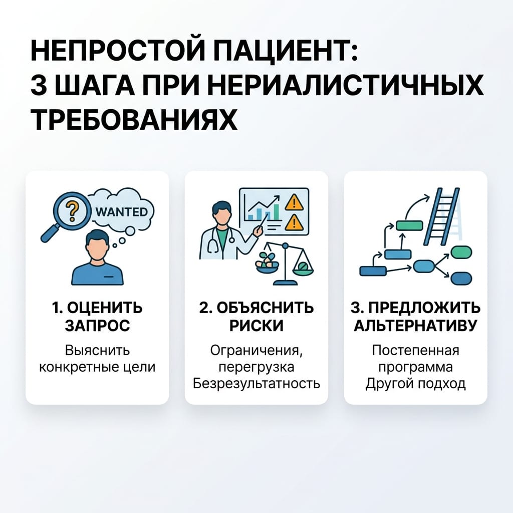 Непростой пациент: 3 шага, как безопасно отказать в завышенных ожиданиях