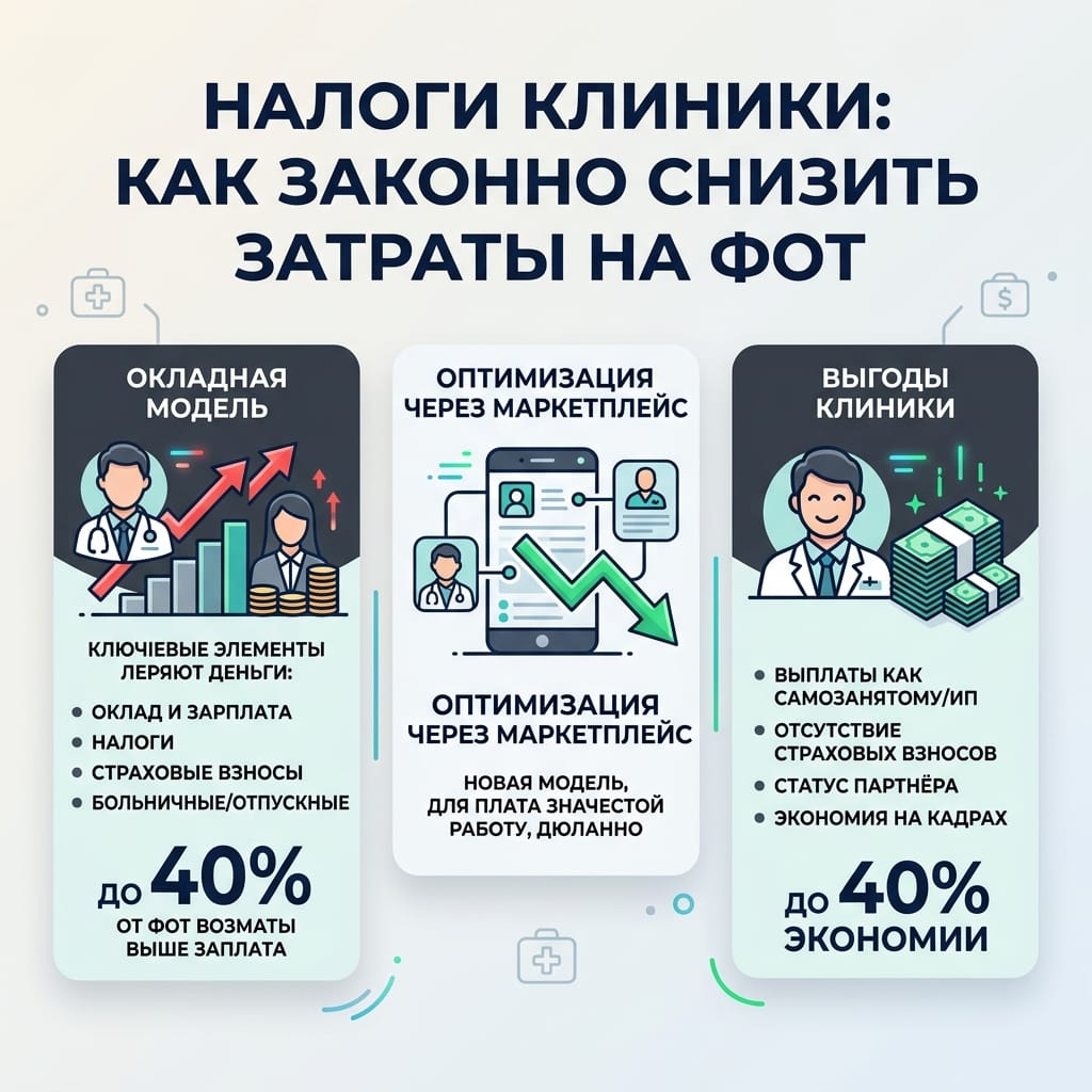 Налоги клиники: как законно снизить затраты на ФОТ до 40%