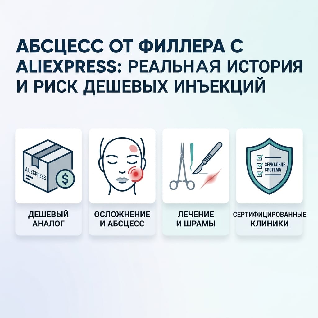 Абсцесс от филлера с AliExpress: реальная история и риск дешевых инъекций