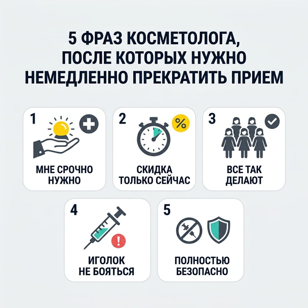 5 фраз косметолога, после которых нужно немедленно прекратить прием