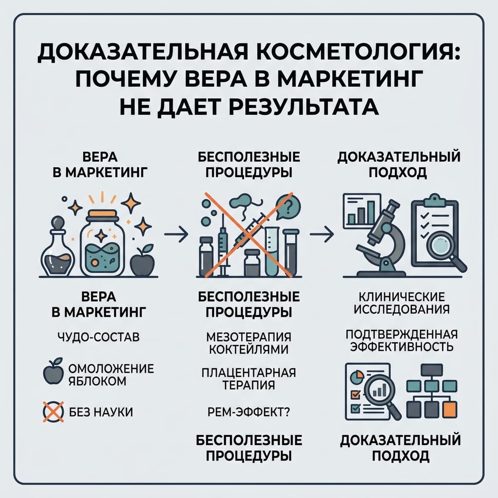 Доказательная косметология: почему вера в маркетинг не дает результата