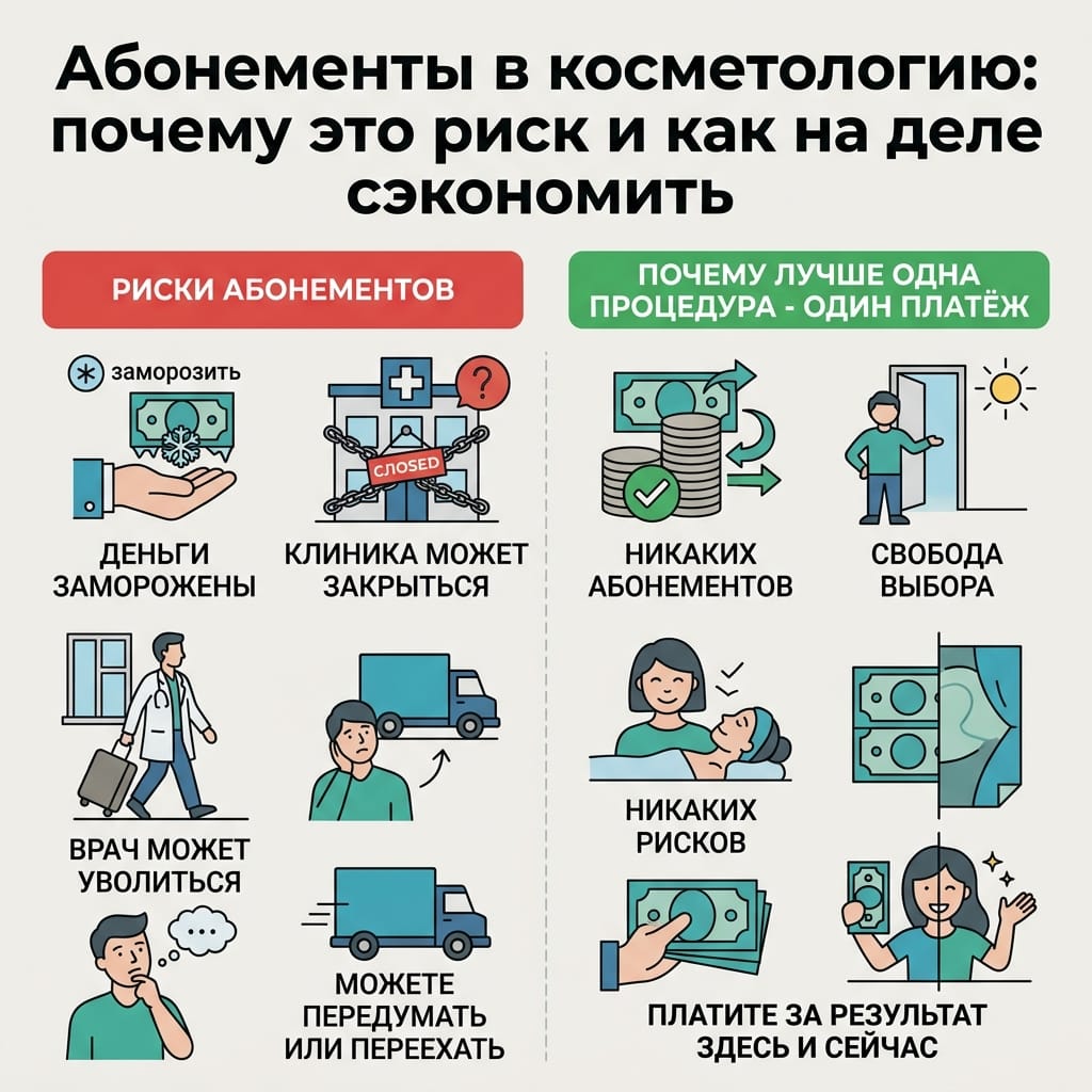Абонементы в косметологию: почему это риск и как на деле сэкономить