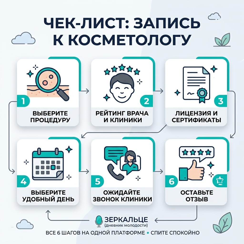Запись к косметологу в Зеркальце: 6 шагов к безопасной процедуре