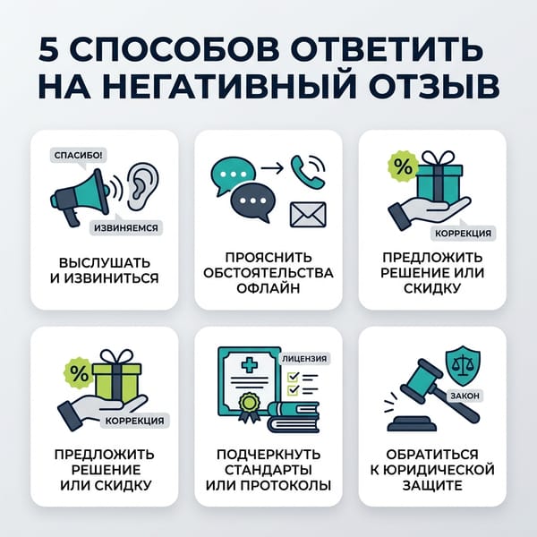 5 способов ответить на негативный отзыв: секрет защиты репутации клиники