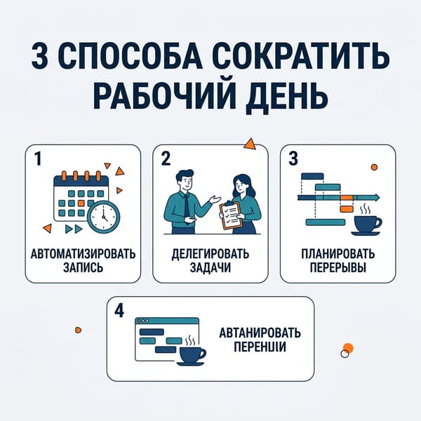 Как сократить рабочий день: 3 способа успевать больше без переработок