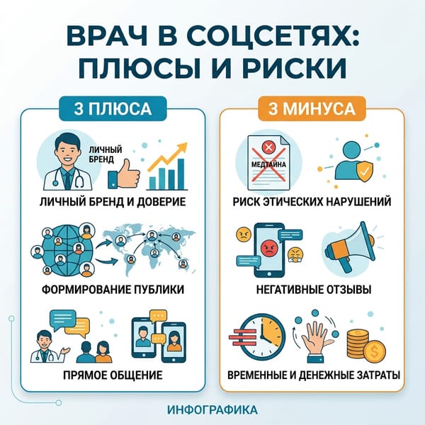 Соцсети для врача: 6 плюсов и рисков ведения блога в 2026 году