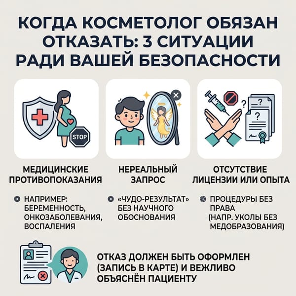 Когда косметолог обязан отказать: 3 ситуации ради вашей безопасности
