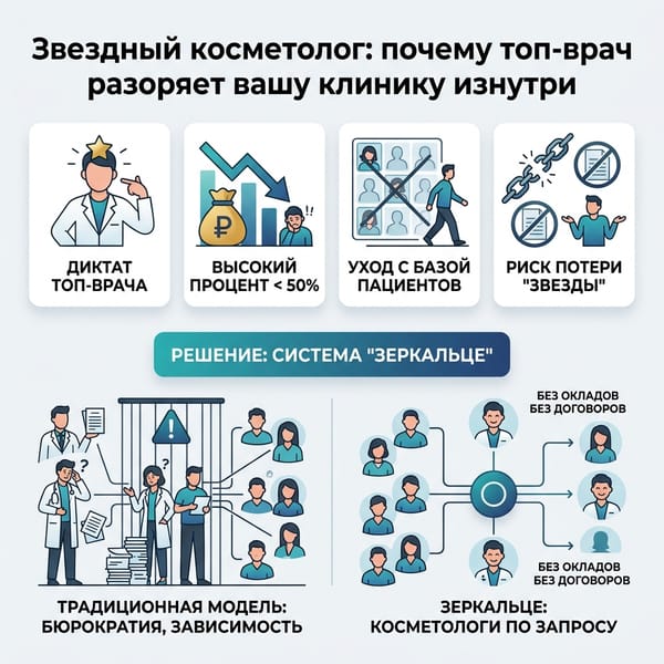 Звездный косметолог: почему топ-врач разоряет вашу клинику изнутри