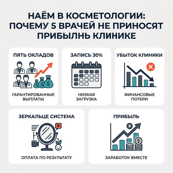 Наем в косметологии: почему 5 врачей не приносят прибыль клинике