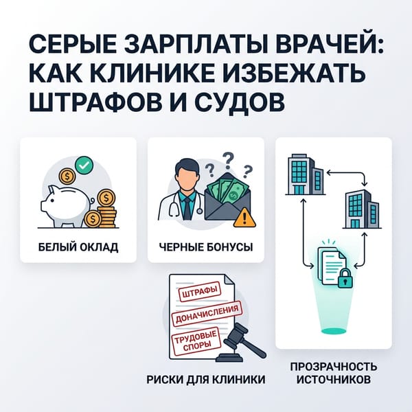 Серые зарплаты врачей: как клинике избежать штрафов и судов