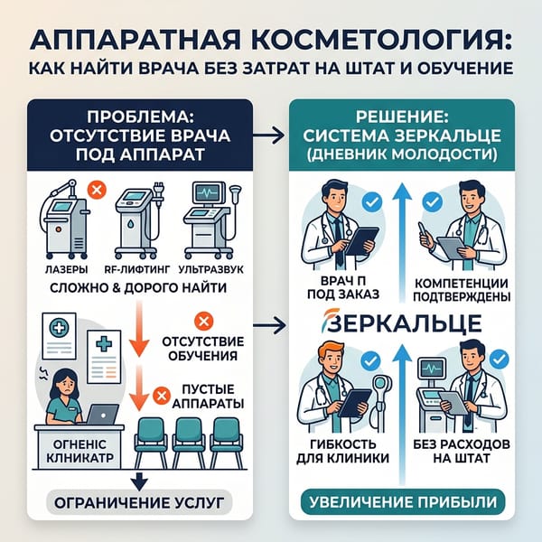 Аппаратная косметология: как найти врача без затрат на штат и обучение
