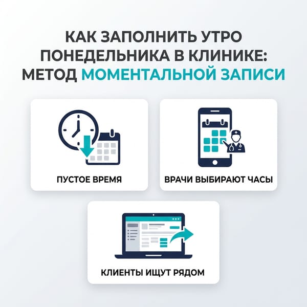 Как заполнить утро понедельника в клинике: метод моментальной записи
