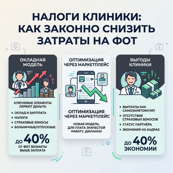 Налоги клиники: как законно снизить затраты на ФОТ до 40%