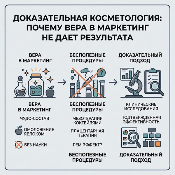 Доказательная косметология: почему вера в маркетинг не дает результата
