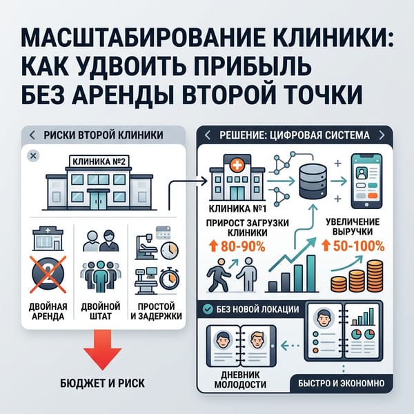 Масштабирование клиники: как удвоить прибыль без аренды второй точки