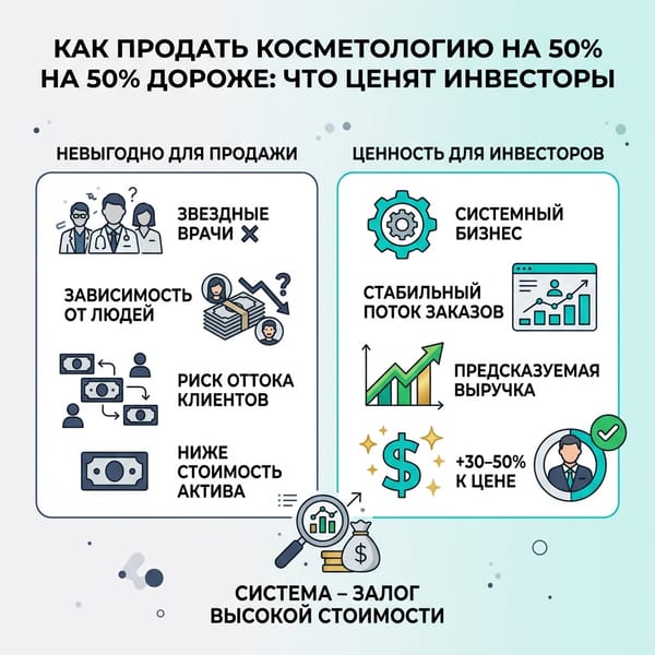 Как продать косметологию на 50% дороже: что на самом деле ценят инвесторы